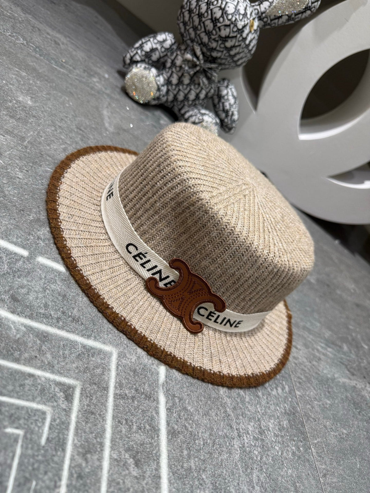 Celine Wool Flat-Top Hat