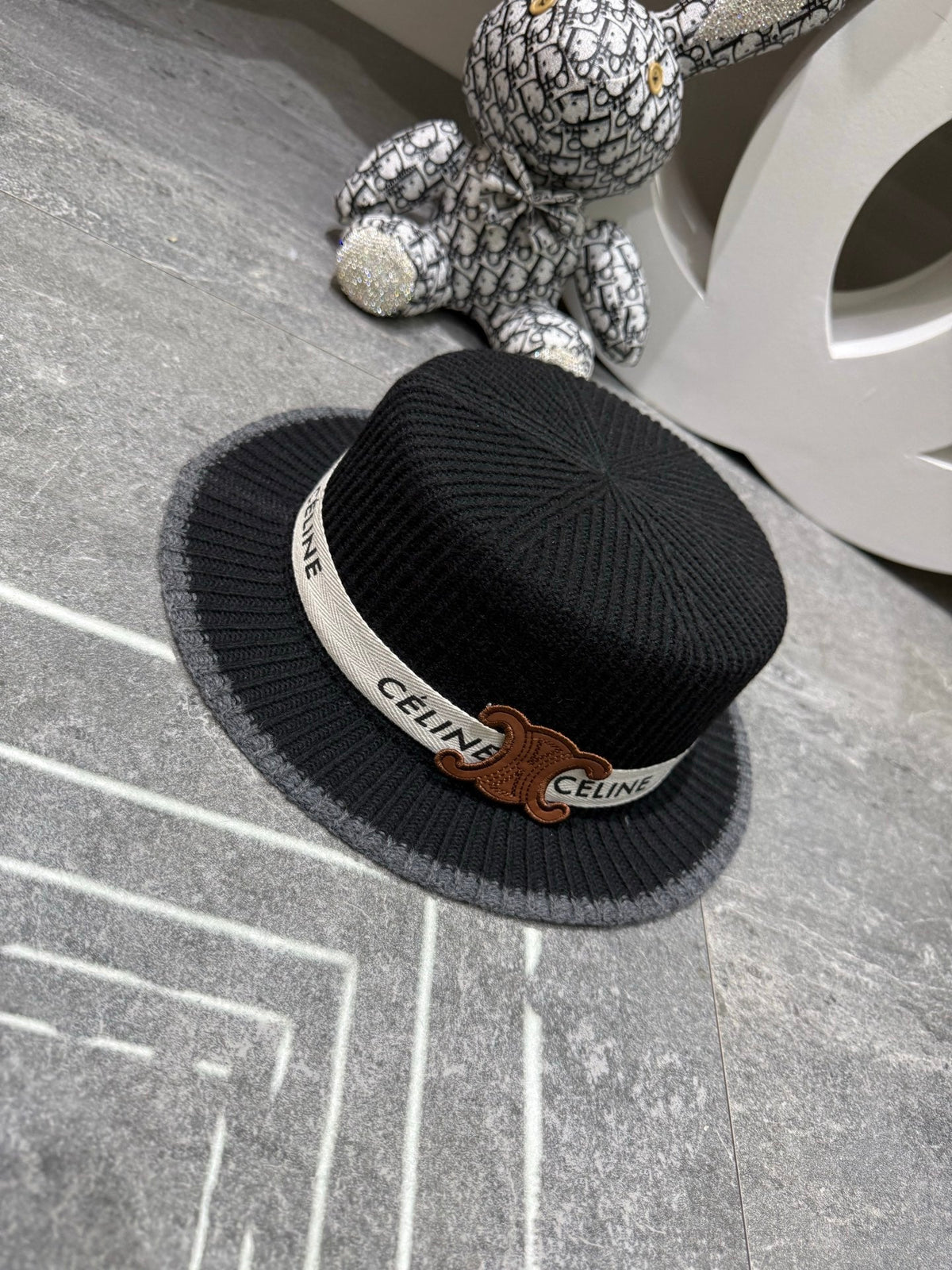 Celine Wool Flat-Top Hat