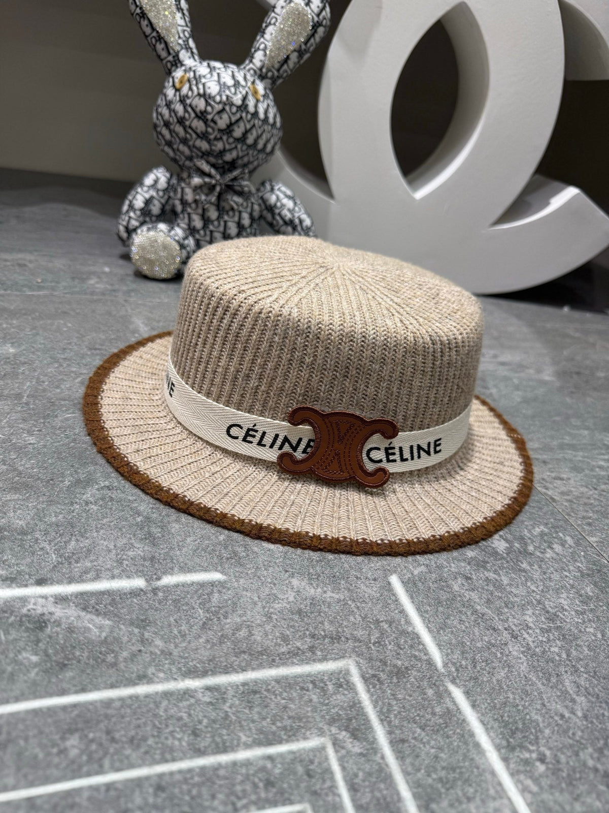 Celine Wool Flat-Top Hat